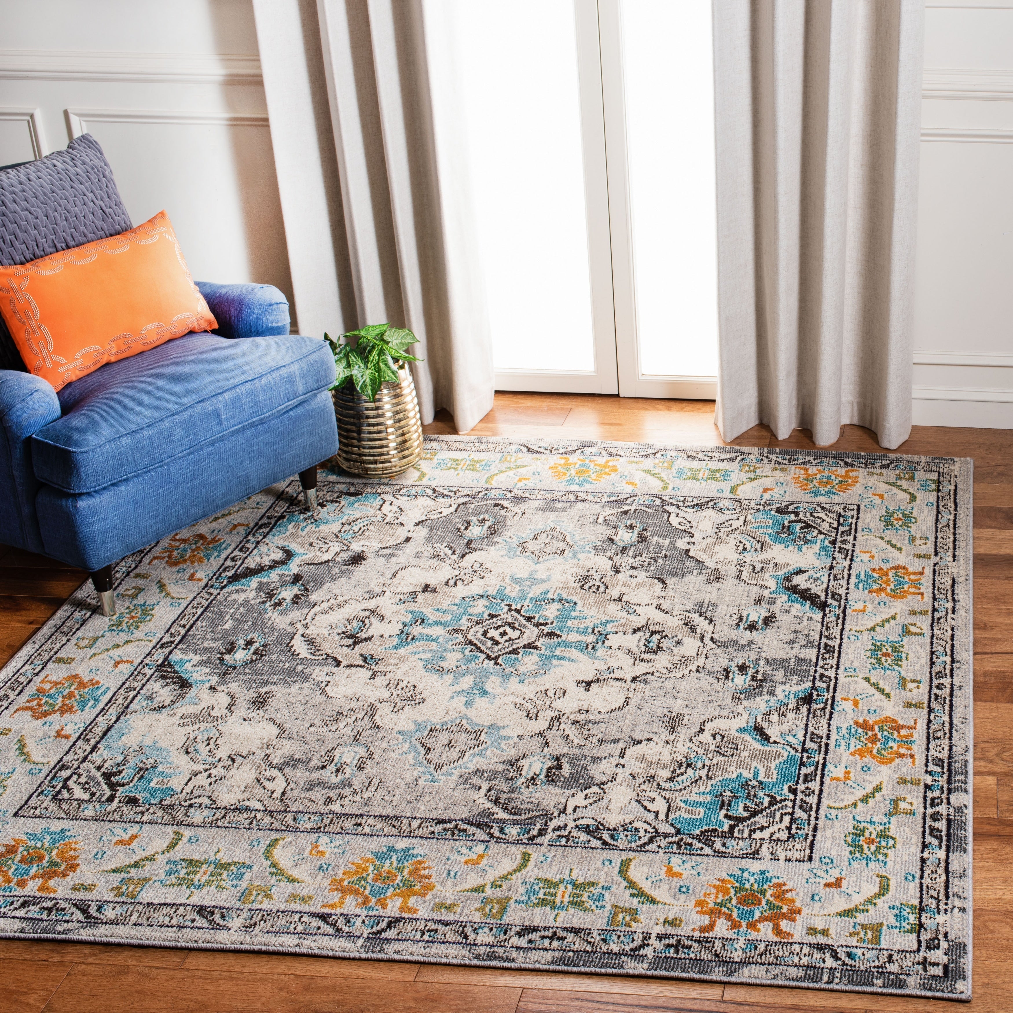SAFAVIEH Monaco Oceane Boho Medallion Distressed Area Rug