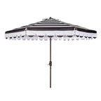 SAFAVIEH Nargiz Single Scallop Striped 9 Ft Crank Umbrella