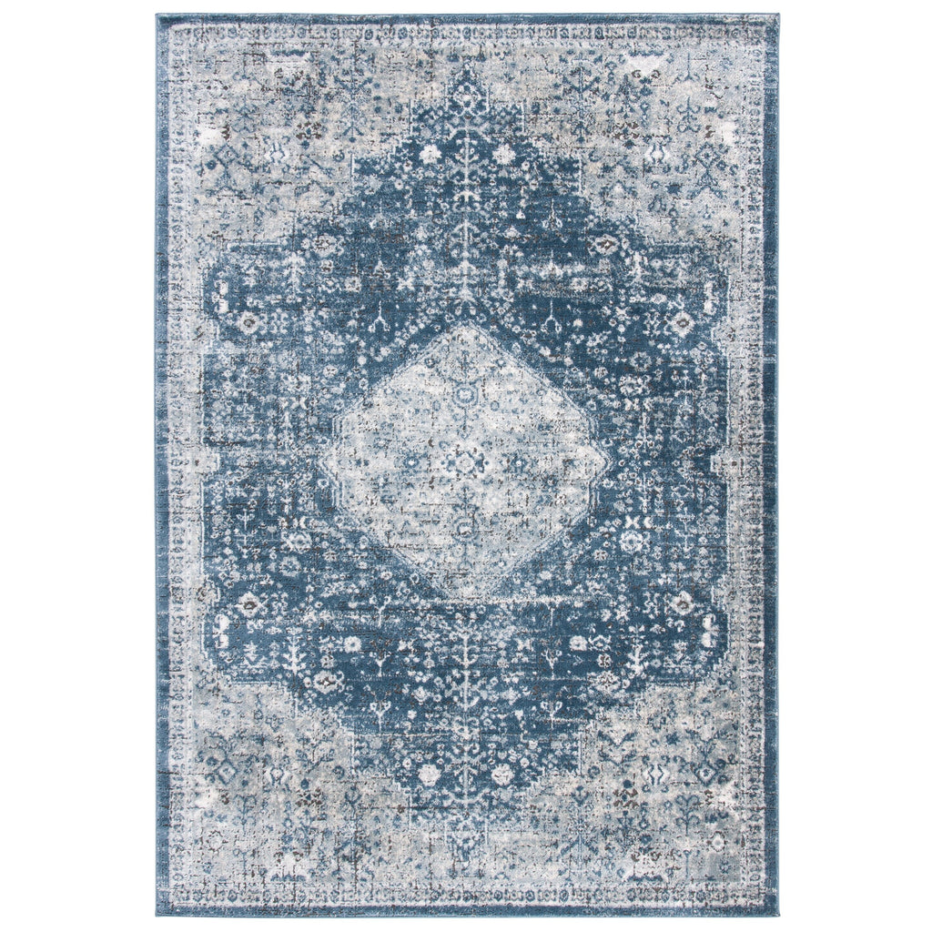 SAFAVIEH Oregon Hildegarde Traditional Oriental Navy/Ivory Rug