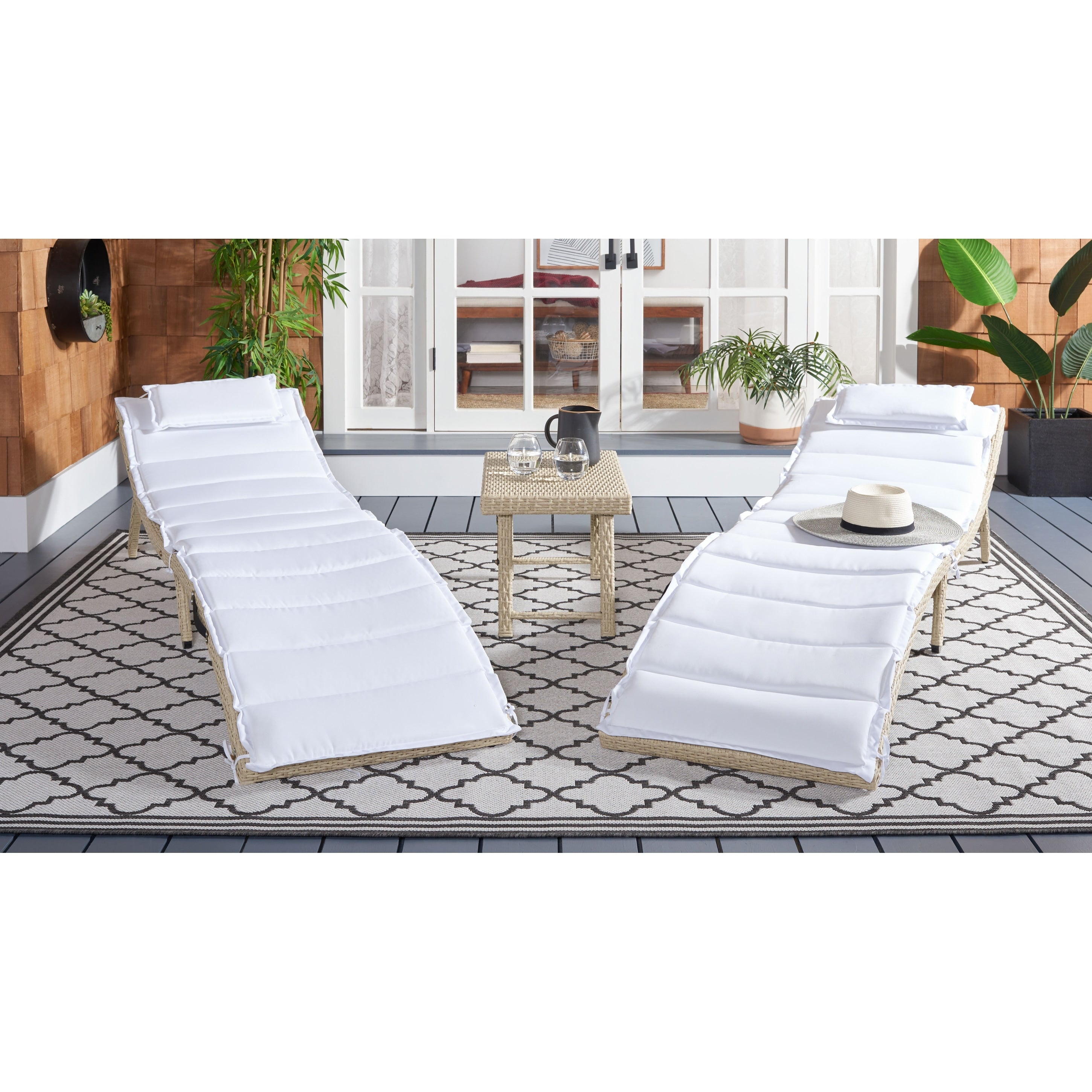 SAFAVIEH Outdoor Blaguna 3-Piece Sun Lounger Set - 83Wx20Dx24H