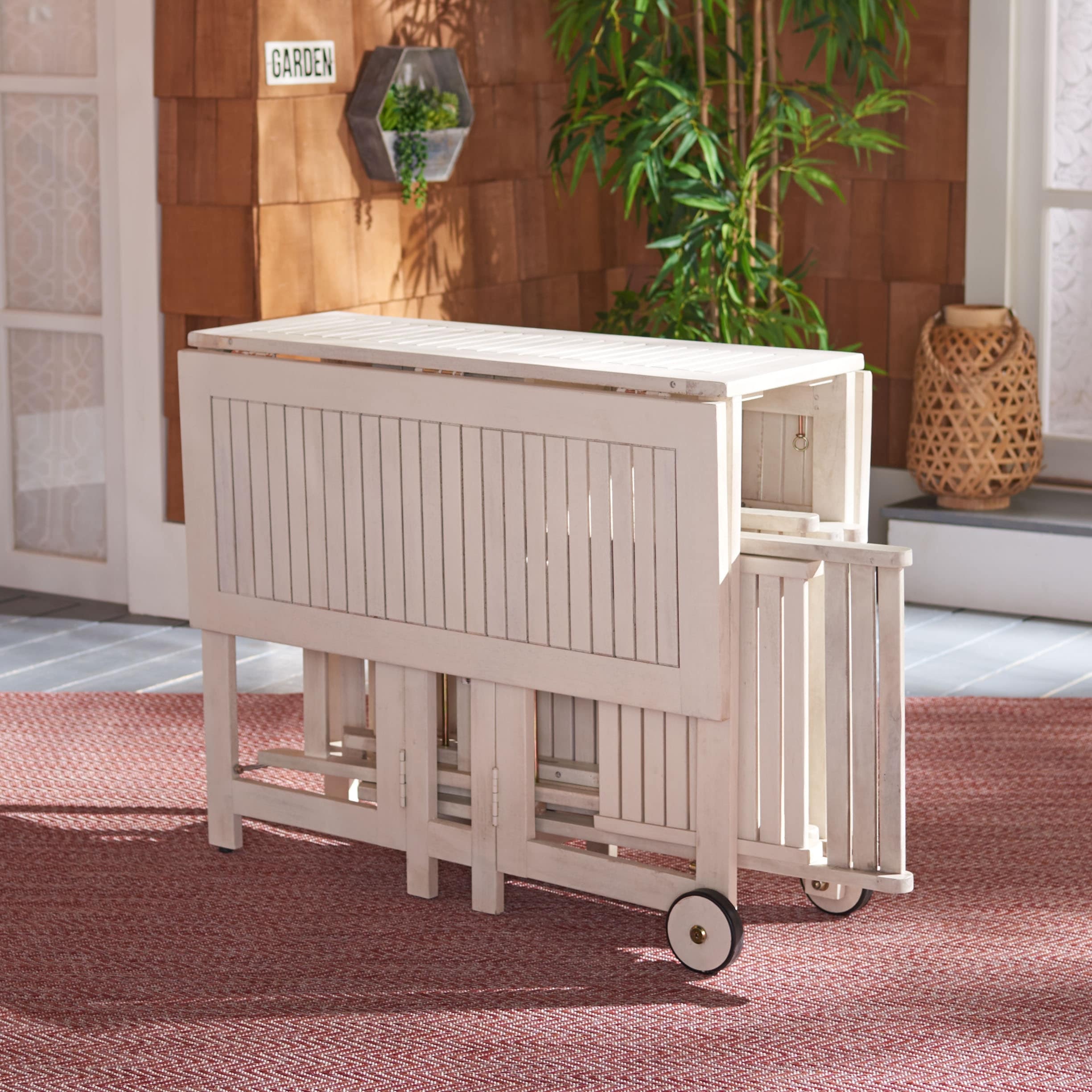 SAFAVIEH Outdoor Brandy 5-Piece Outdoor Dining Table Set - 43Wx35Dx29H