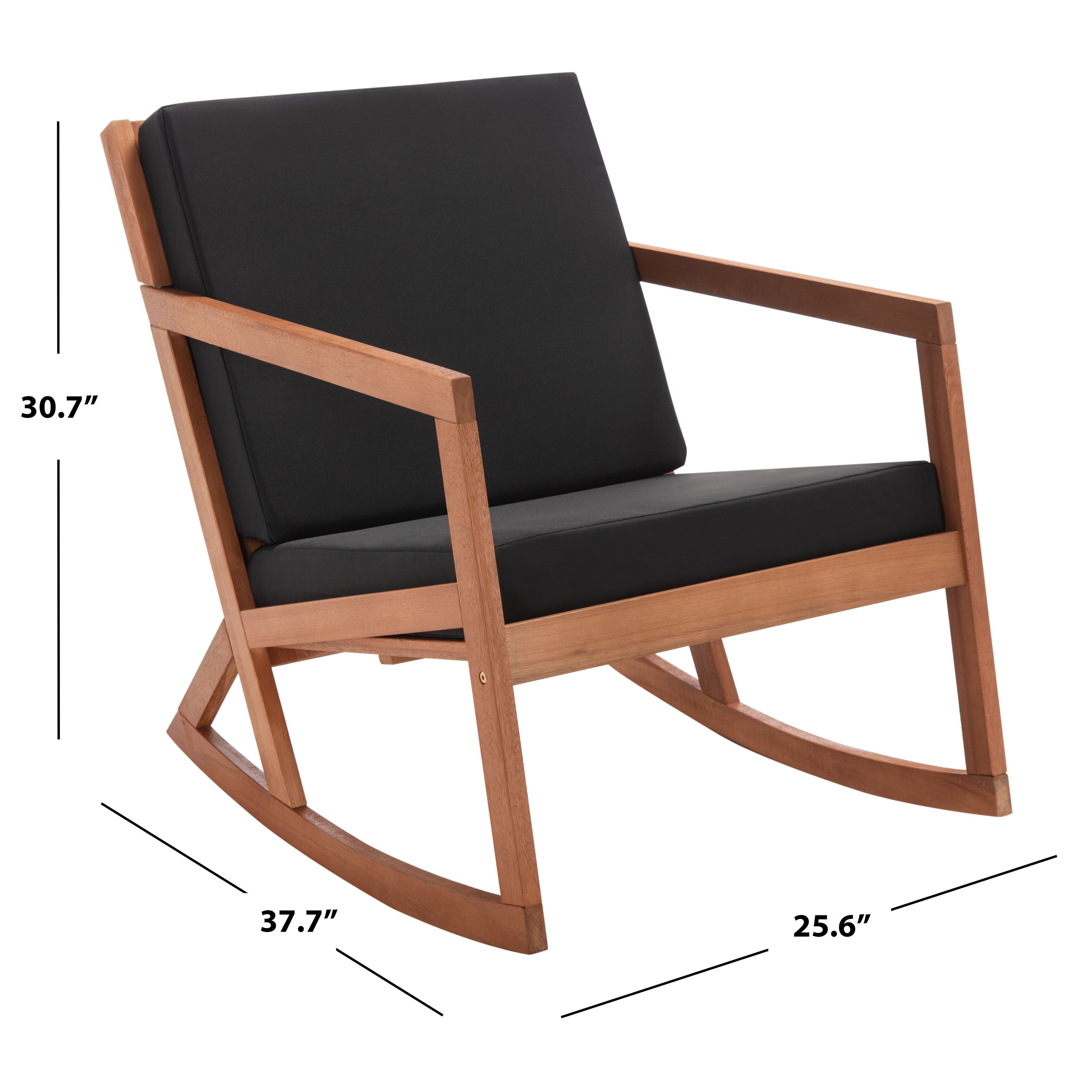 SAFAVIEH Outdoor Makaila Rocking Chair with Cushion - 26W x 31D x 38H
