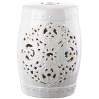 SAFAVIEH Sharareh Antique White Ceramic Decorative Garden Stool