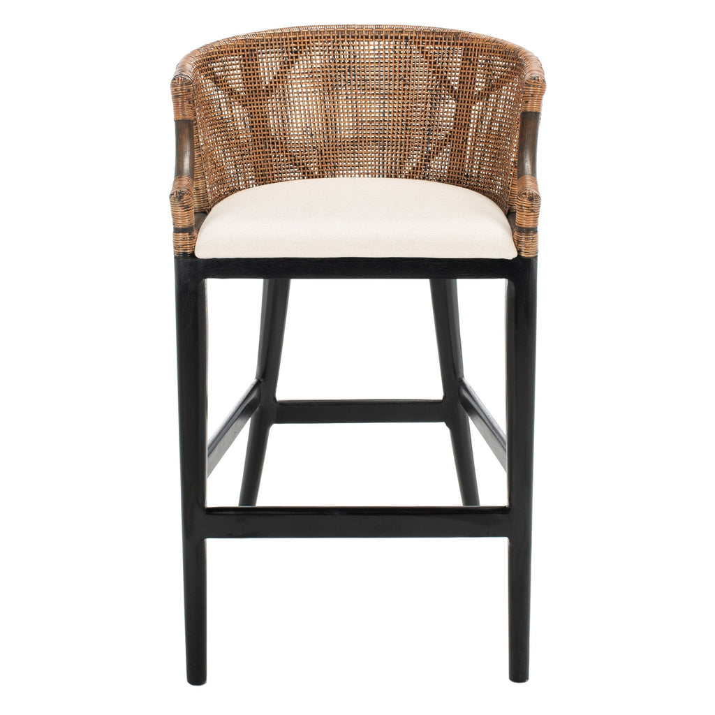SAFAVIEH Virona Rattan 30-inch Bar Stool - 22.3 W x 20.5 L x 39 H - 22Wx21Dx39H