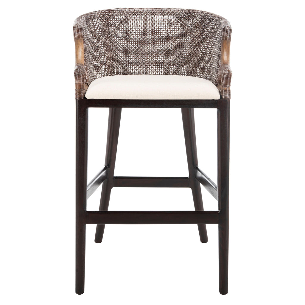 SAFAVIEH Virona Rattan 30-inch Bar Stool - 22.3 W x 20.5 L x 39 H - 22Wx21Dx39H