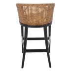 SAFAVIEH Virona Rattan 30-inch Bar Stool - 22.3 W x 20.5 L x 39 H - 22Wx21Dx39H