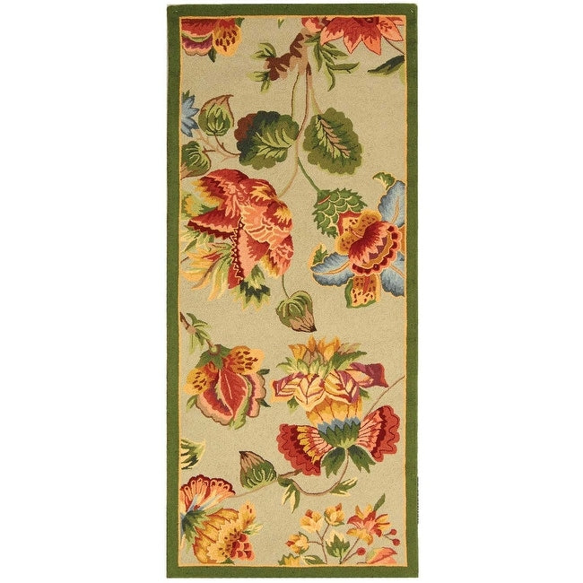 SAFAVIEH, Handmade Chelsea Jurendine French Country Floral Wool Rug