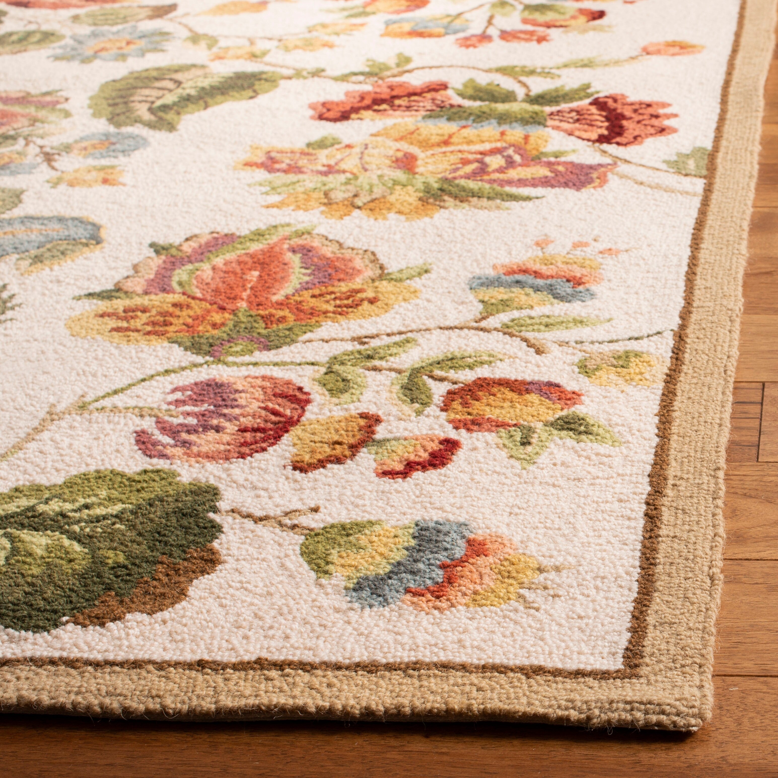 SAFAVIEH, Handmade Chelsea Jurendine French Country Floral Wool Rug