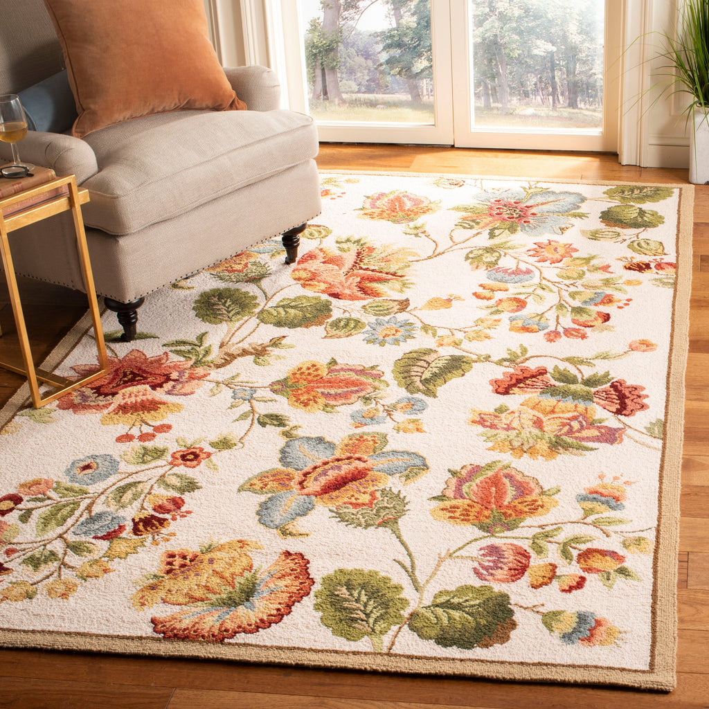 SAFAVIEH, Handmade Chelsea Jurendine French Country Floral Wool Rug