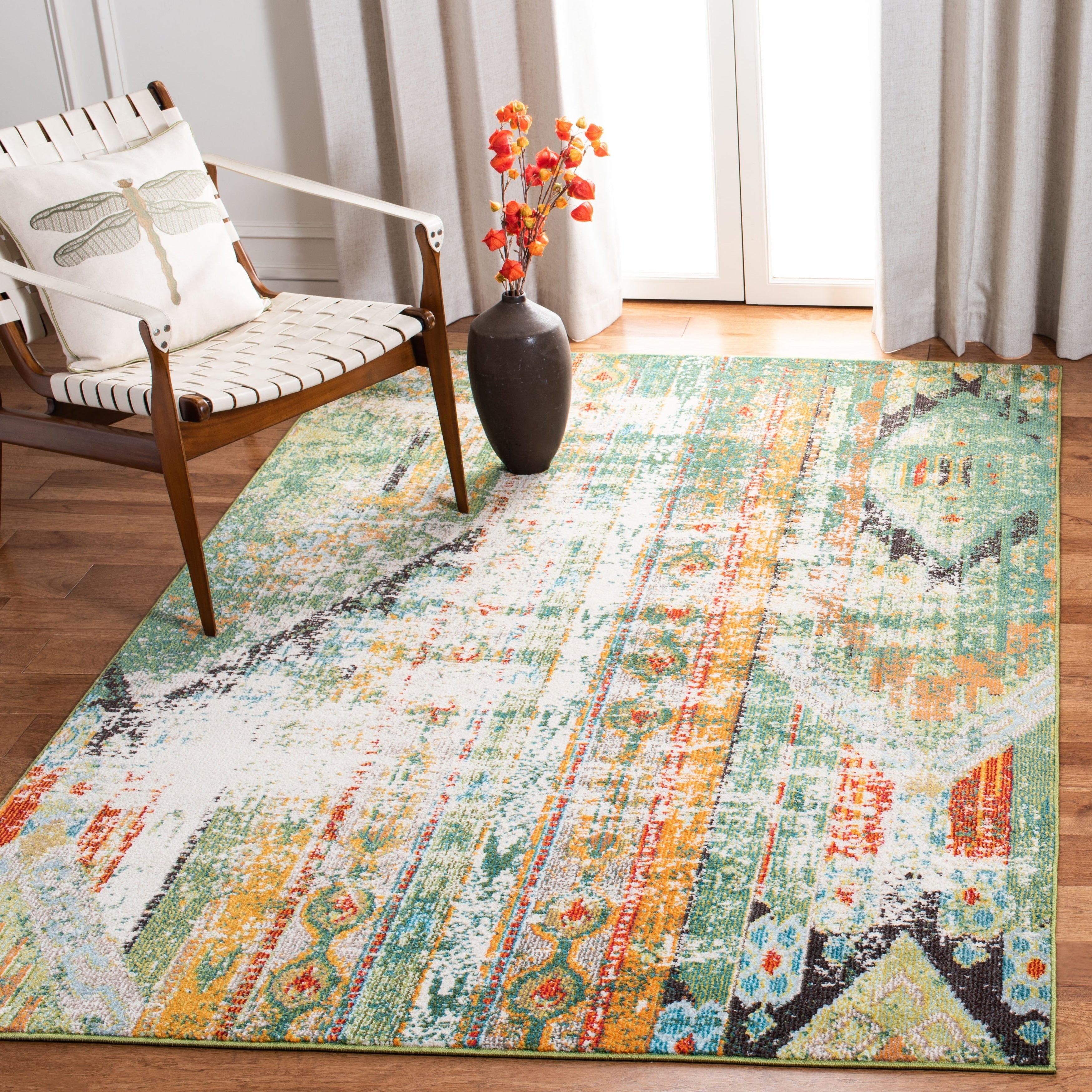 SAFAVIEH, Madison Sonya Abstract Boho Distressed Rug