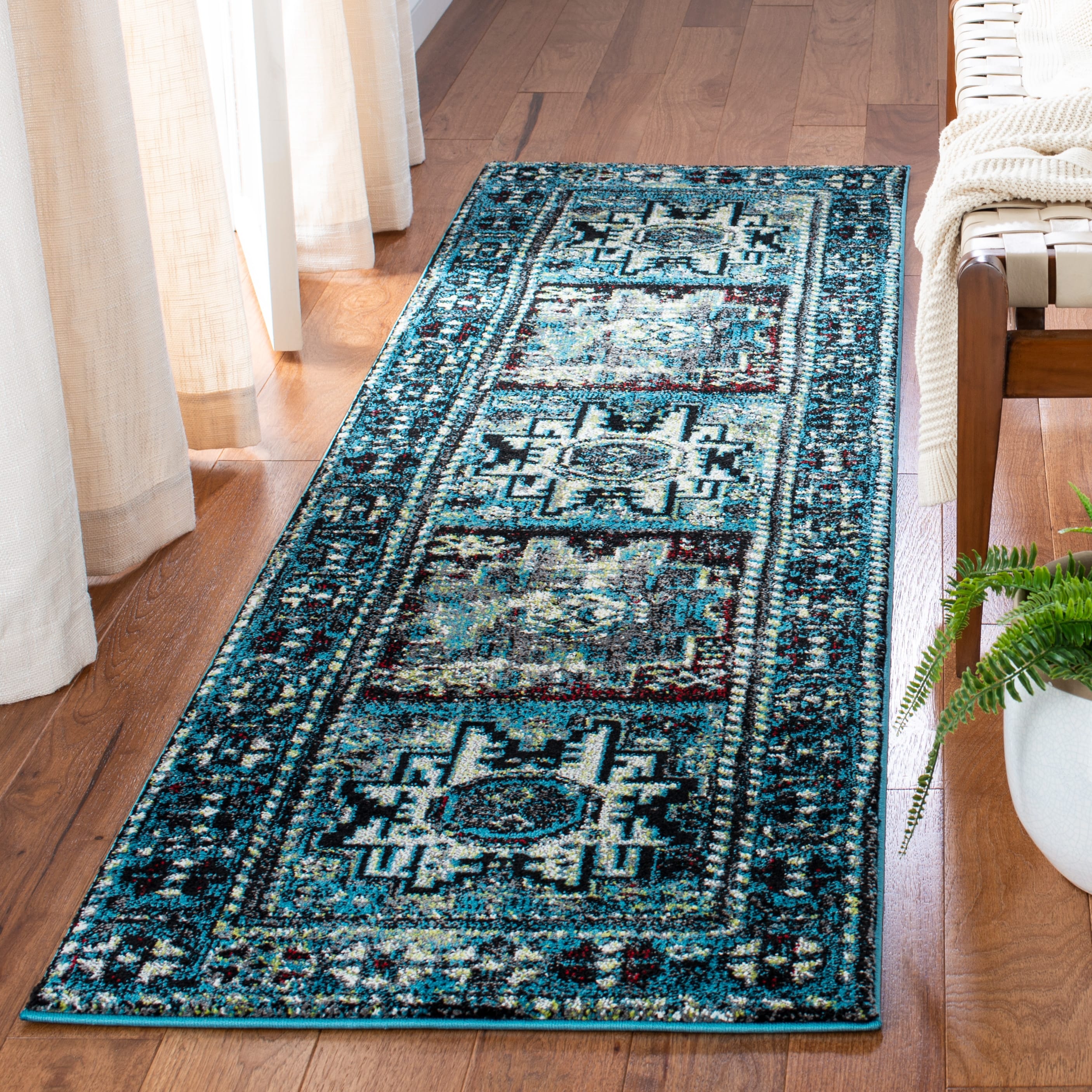 SAFAVIEH, Vintage Hamadan Lilla Oriental Distressed Rug