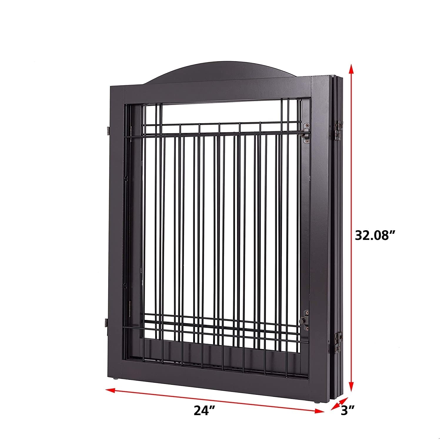 SPIRICH 96 inch Extra Wide 30 inches Tall Dog gate with Door Walk Through, Freestanding Wire Pet Gate,Pet Puppy Safety Fence