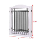 SPIRICH 96 inch Extra Wide 30 inches Tall Dog gate with Door Walk Through, Freestanding Wire Pet Gate,Pet Puppy Safety Fence