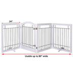 SPIRICH 96 inch Extra Wide 30 inches Tall Dog gate with Door Walk Through, Freestanding Wire Pet Gate,Pet Puppy Safety Fence