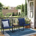 SUNCROWN 3-Piece Black Metal Outdoor Patio Rocking Bistro Set