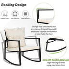 SUNCROWN 3-Piece Black Metal Outdoor Patio Rocking Bistro Set