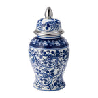 Sagebrook Home Patterned Eclectic Temple Jar with Lid