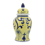 Sagebrook Home Patterned Eclectic Temple Jar with Lid