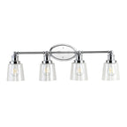 Sandrine 3-Light Iron/Seeded Glass Classic Cottage LED Vanity Light, by JONATHAN Y