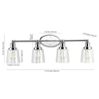 Sandrine 3-Light Iron/Seeded Glass Classic Cottage LED Vanity Light, by JONATHAN Y