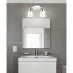 Sandrine 3-Light Iron/Seeded Glass Classic Cottage LED Vanity Light, by JONATHAN Y