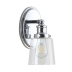 Sandrine 3-Light Iron/Seeded Glass Classic Cottage LED Vanity Light, by JONATHAN Y