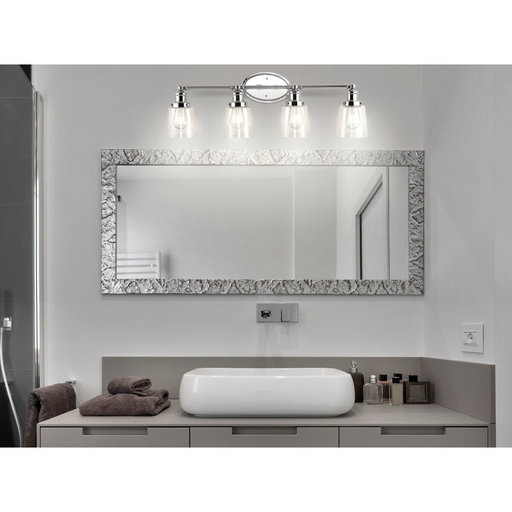 Sandrine 3-Light Iron/Seeded Glass Classic Cottage LED Vanity Light, by JONATHAN Y