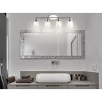 Sandrine 3-Light Iron/Seeded Glass Classic Cottage LED Vanity Light, by JONATHAN Y