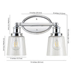 Sandrine 3-Light Iron/Seeded Glass Classic Cottage LED Vanity Light, by JONATHAN Y