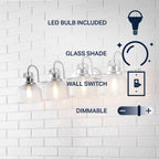 Shirley Metal/Glass LED Vanity Light, by JONATHAN Y