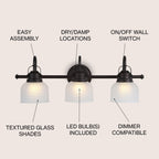 Shirley Metal/Glass LED Vanity Light, by JONATHAN Y