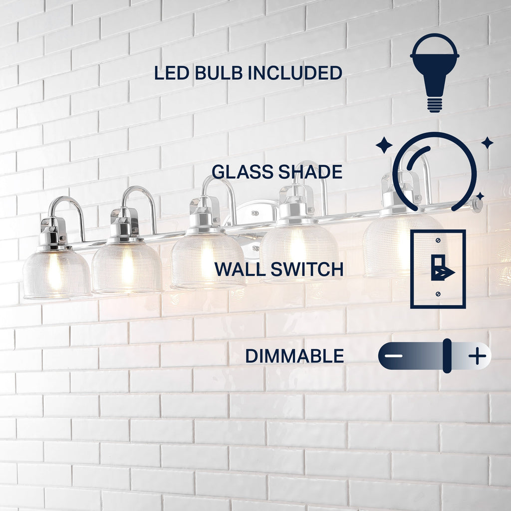 Shirley Metal/Glass LED Vanity Light, by JONATHAN Y