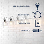 Shirley Metal/Glass LED Vanity Light, by JONATHAN Y