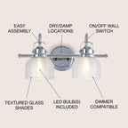 Shirley Metal/Glass LED Vanity Light, by JONATHAN Y