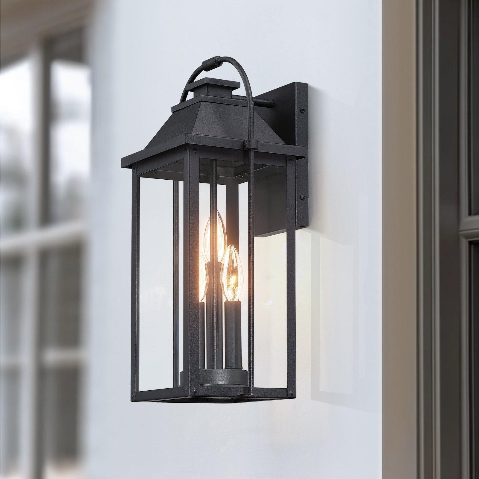 Brits Black Outdoor Wall Lantern Sconce Light
