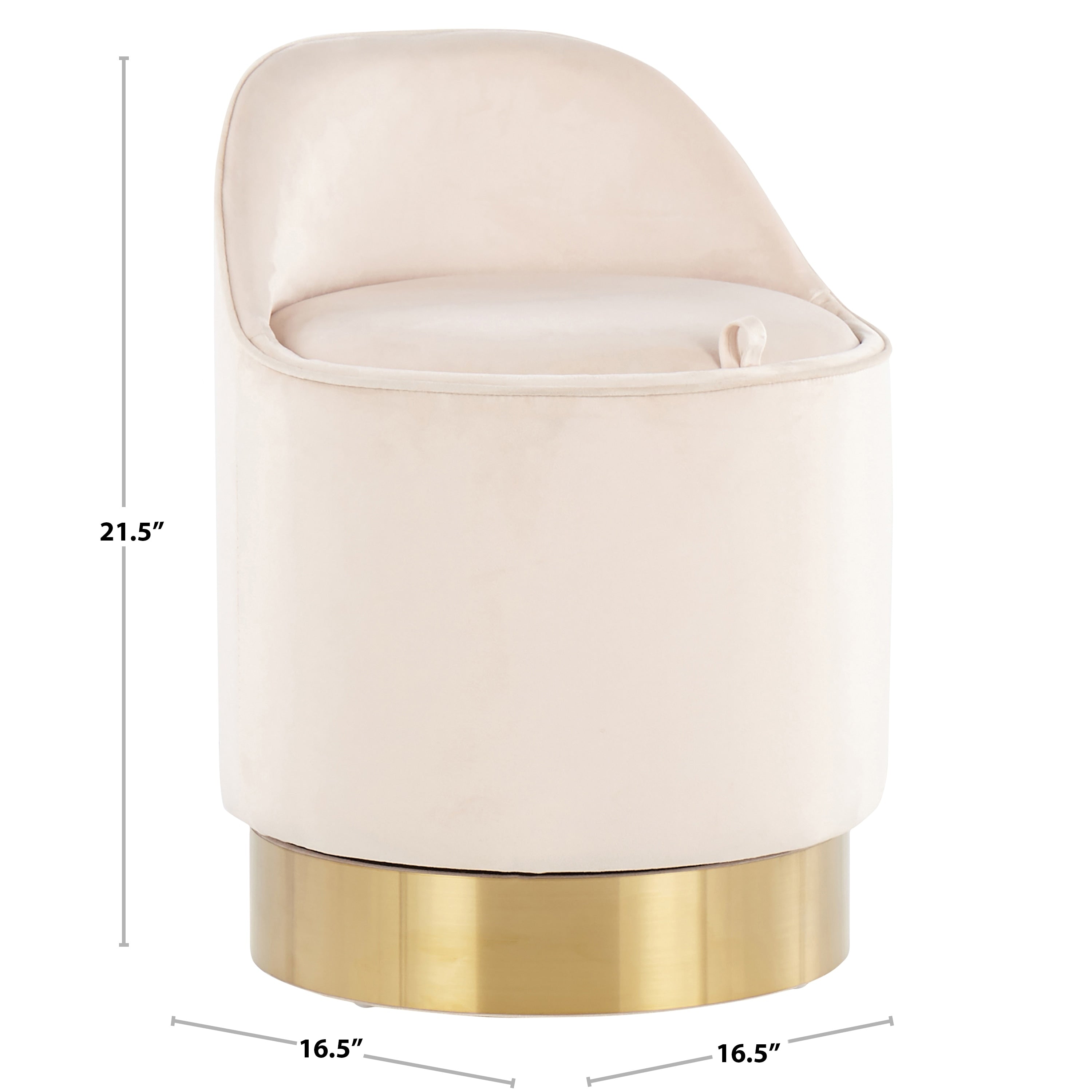 Silver Orchid Corday Swivel Velvet Vanity Stool