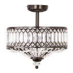 Silver Orchid Furey Bronze/Gold Tiered Glass Semi-flush Lighting Fixture - 14.75L x 14.75W x 15.25H