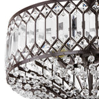 Silver Orchid Furey Bronze/Gold Tiered Glass Semi-flush Lighting Fixture - 14.75L x 14.75W x 15.25H