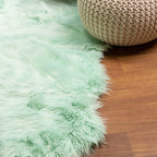 Silver Orchid Parrott Faux Fur Sheepskin Area Rug