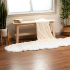 Silver Orchid Parrott Faux Fur Sheepskin Area Rug