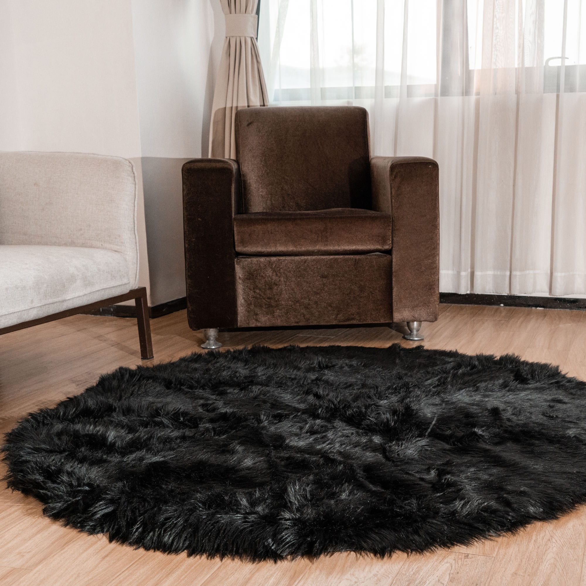 Silver Orchid Parrott Faux Fur Sheepskin Area Rug