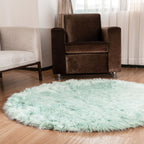 Silver Orchid Parrott Faux Fur Sheepskin Area Rug