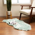 Silver Orchid Parrott Faux Fur Sheepskin Area Rug