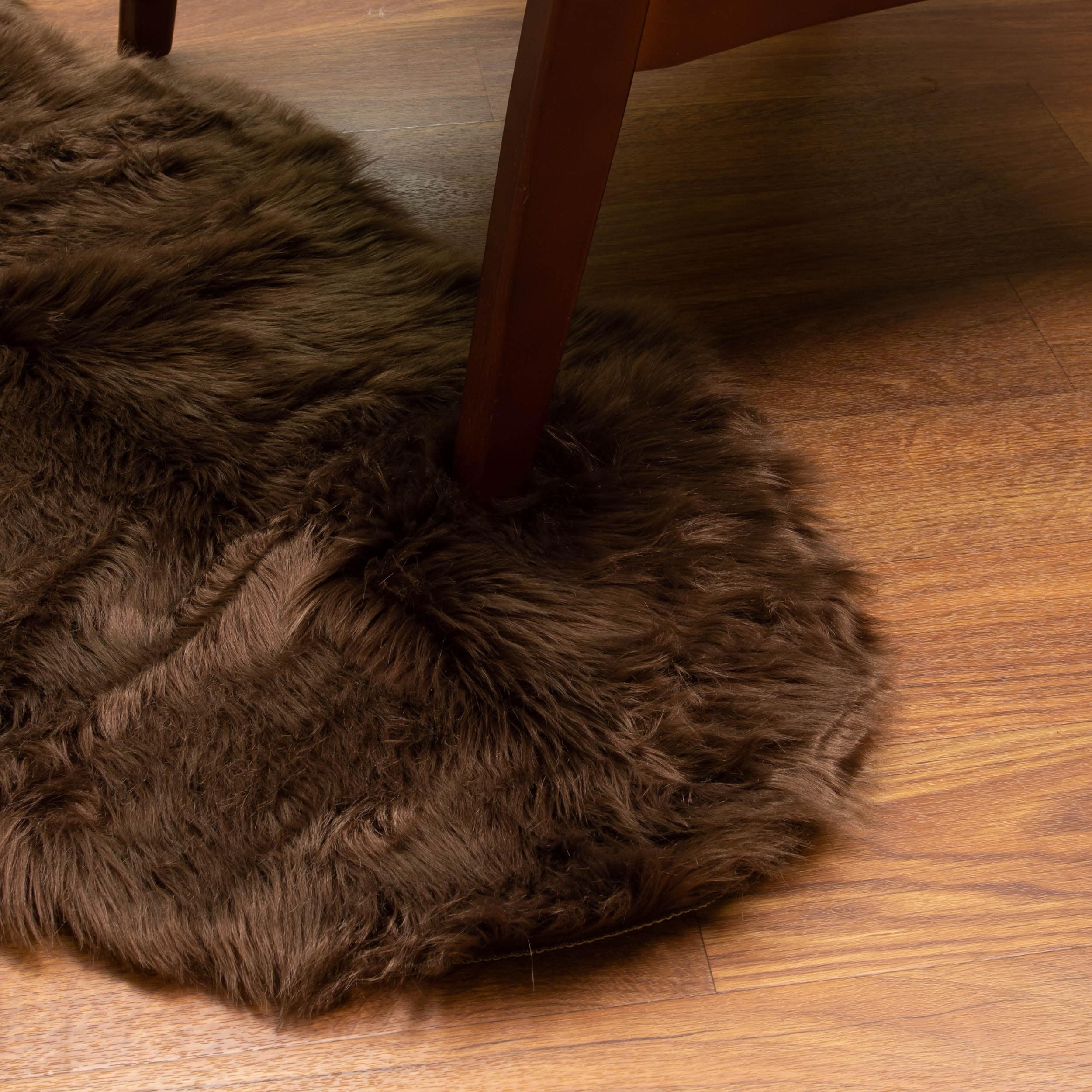 Silver Orchid Parrott Faux Fur Sheepskin Area Rug
