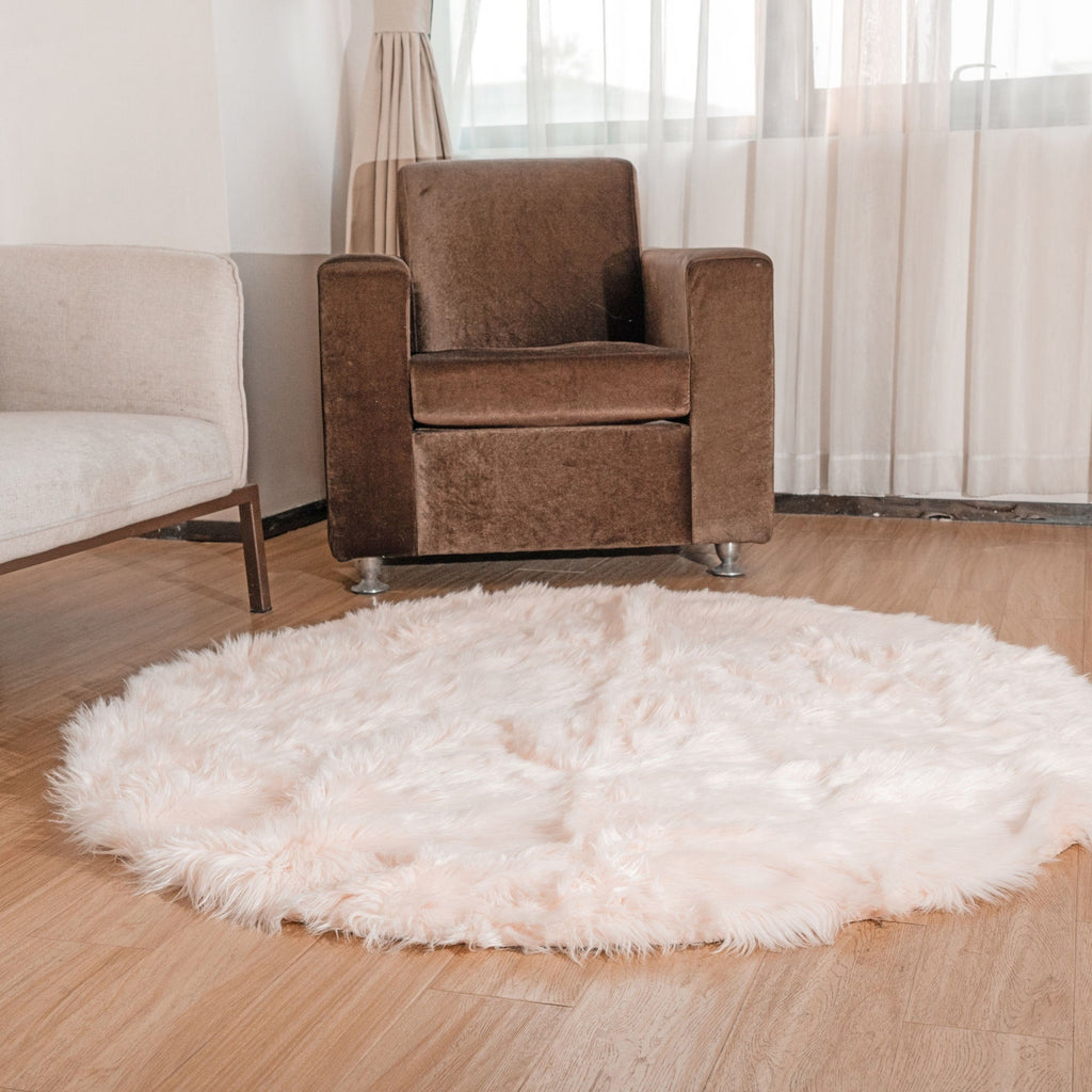 Silver Orchid Parrott Faux Fur Sheepskin Area Rug