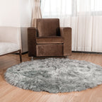 Silver Orchid Parrott Faux Fur Sheepskin Area Rug
