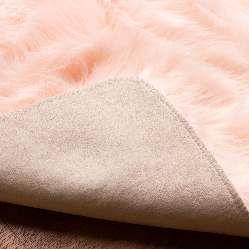 Silver Orchid Parrott Faux Fur Sheepskin Area Rug