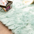 Silver Orchid Parrott Faux Fur Sheepskin Area Rug
