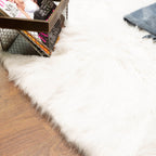 Silver Orchid Parrott Faux Fur Sheepskin Area Rug