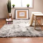 Silver Orchid Parrott Faux Fur Sheepskin Area Rug